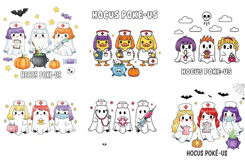 Funny Witch Nurse Ghost Clipart Bundle - CraftNest - Digital Crafting and Art