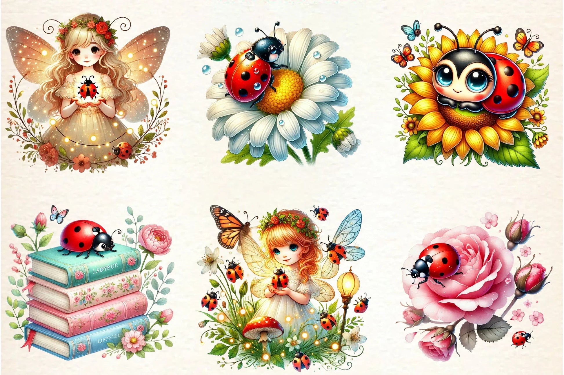 Spring Ladybug Clipart Bundle - CraftNest - Digital Crafting and Art