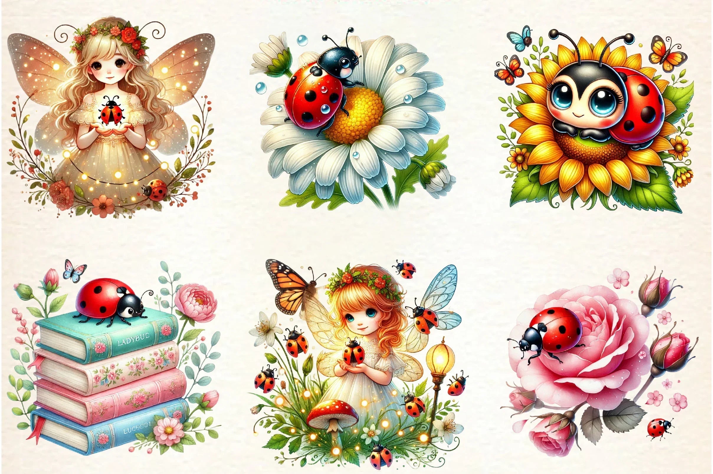 Spring Ladybug Clipart Bundle - CraftNest - Digital Crafting and Art