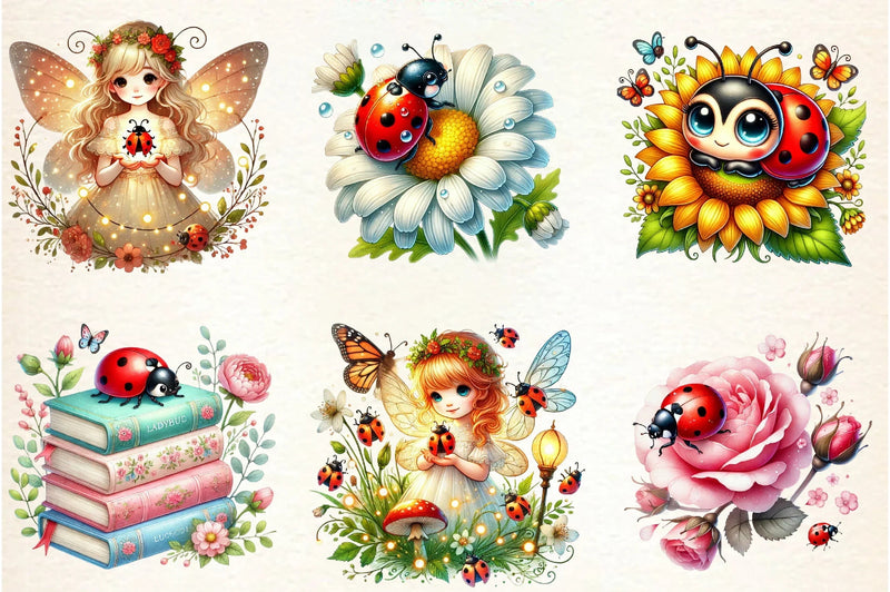 Spring Ladybug Clipart Bundle - CraftNest - Digital Crafting and Art