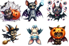 Funny Halloween Bats Clipart Bundle - CraftNest - Digital Crafting and Art