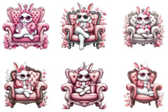 Bunny Luxurious Throne Clipart Bundle - CraftNest - Digital Crafting and Art