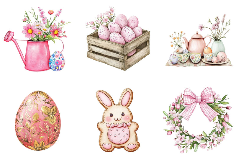 Pink Easter Clipart Bundle - CraftNest - Digital Crafting and Art