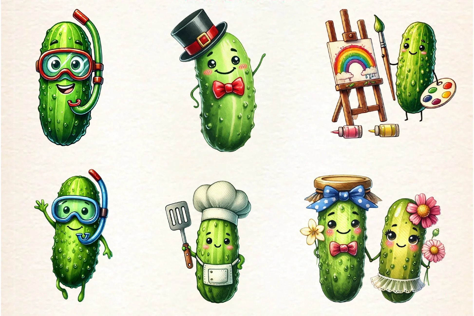 Cute Pickle Clipart Bundle - CraftNest - Digital Crafting and Art