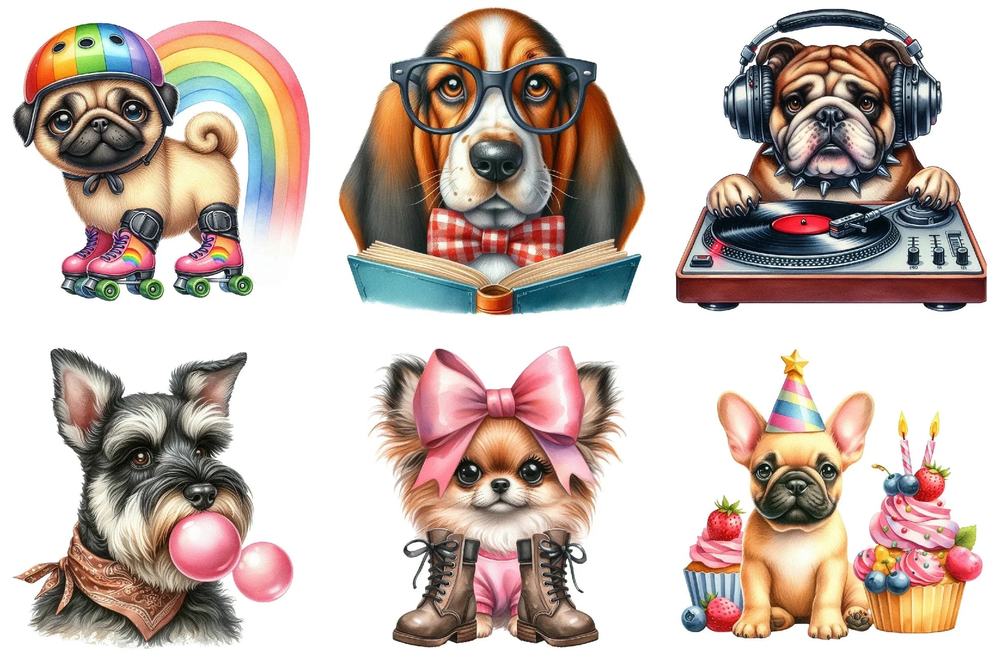 Quirky Crazy Dogs Clipart Bundle - CraftNest - Digital Crafting and Art