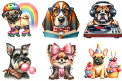 Quirky Crazy Dogs Clipart Bundle - CraftNest - Digital Crafting and Art