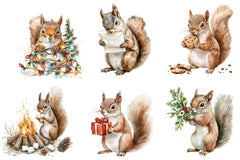 Christmas Squirrel Holiday Clipart Bundle - CraftNest - Digital Crafting and Art