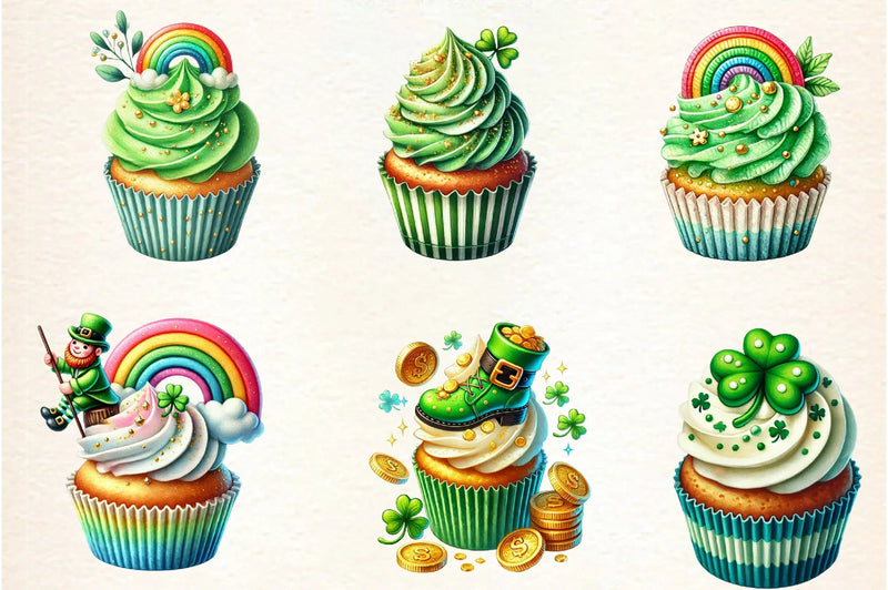 St. Patrick's Day Cupcake Clipart Bundle - CraftNest - Digital Crafting and Art