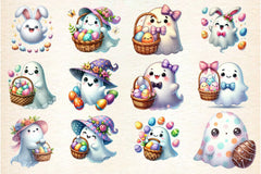 Happy Spooky Easter Ghost Clipart Bundle - CraftNest - Digital Crafting and Art