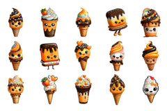 Kawaii Ice Cream Clipart Bundle - CraftNest - Digital Crafting and Art