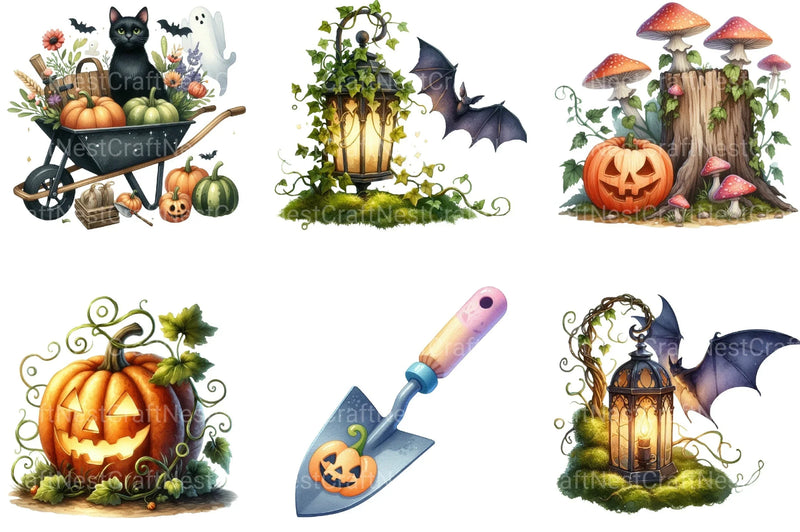 Halloween Garden Clipart Bundle - CraftNest - Digital Crafting and Art