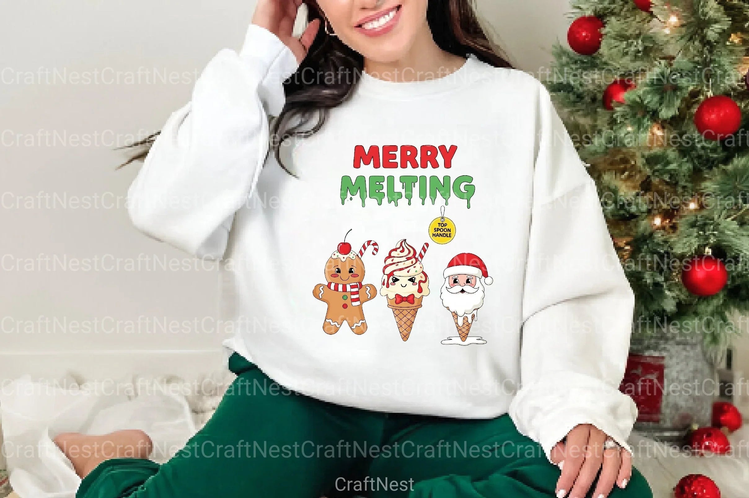 Merry & Melting Christmas Ice Cream Clipart Bundle