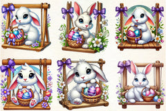 Easter Bunny Swing Clipart Bundle - CraftNest - Digital Crafting and Art