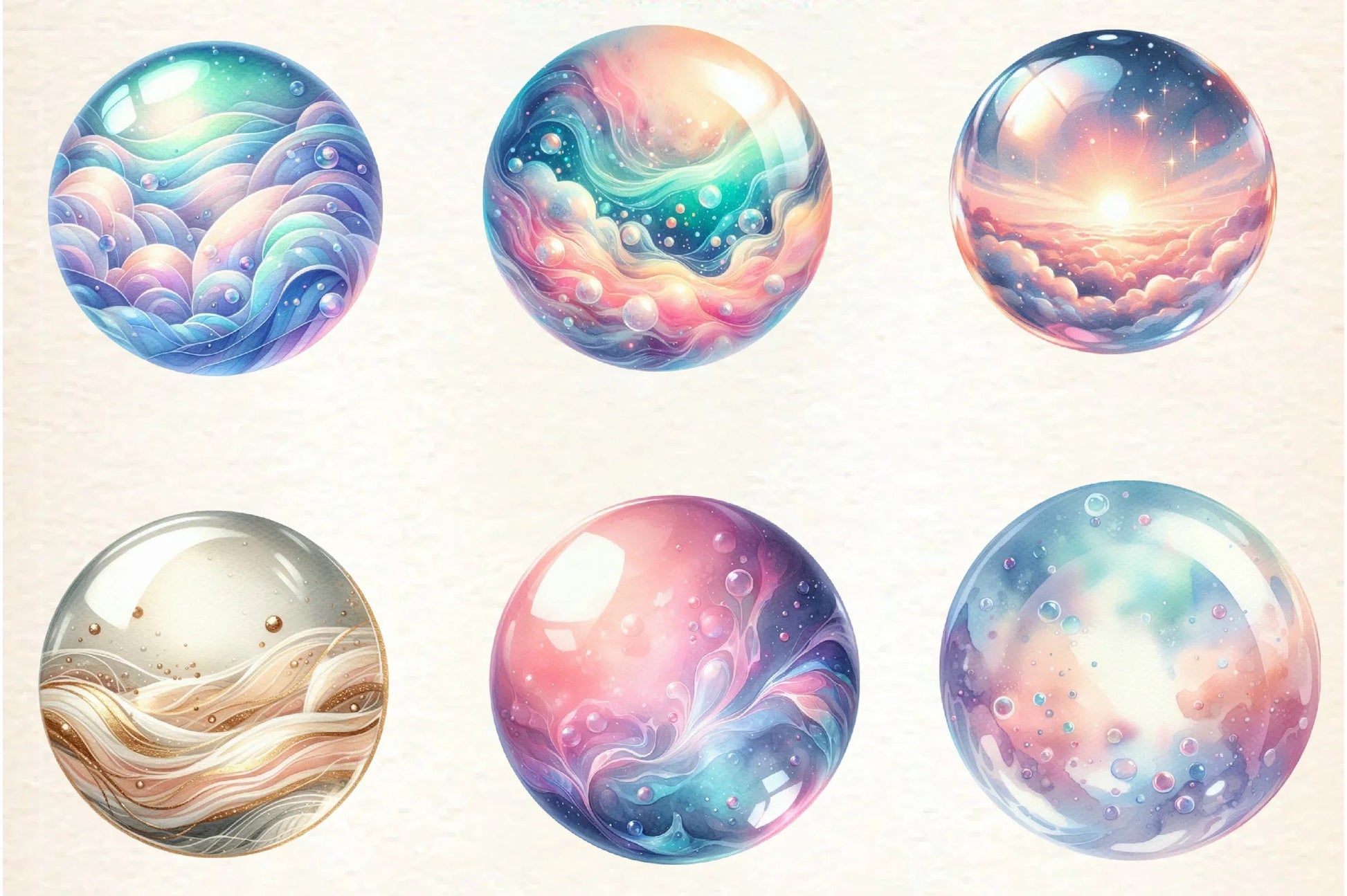 Pastel Soap Bubbles Clipart Bundle - CraftNest - Digital Crafting and Art