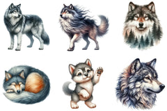Wolf Clipart Bundle - CraftNest - Digital Crafting and Art