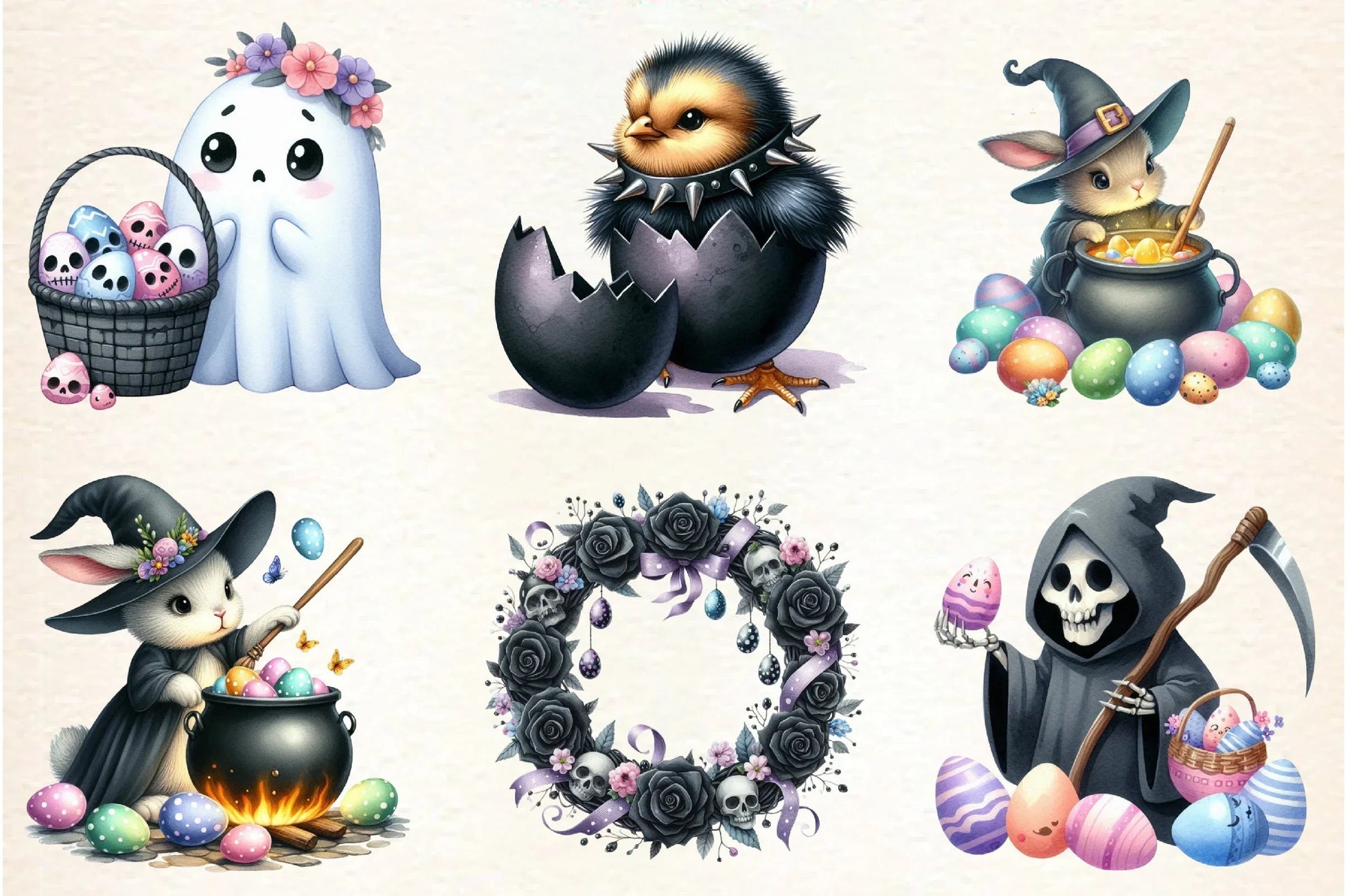 Funny Gothic Easter Clipart Bundle - CraftNest - Digital Crafting and Art