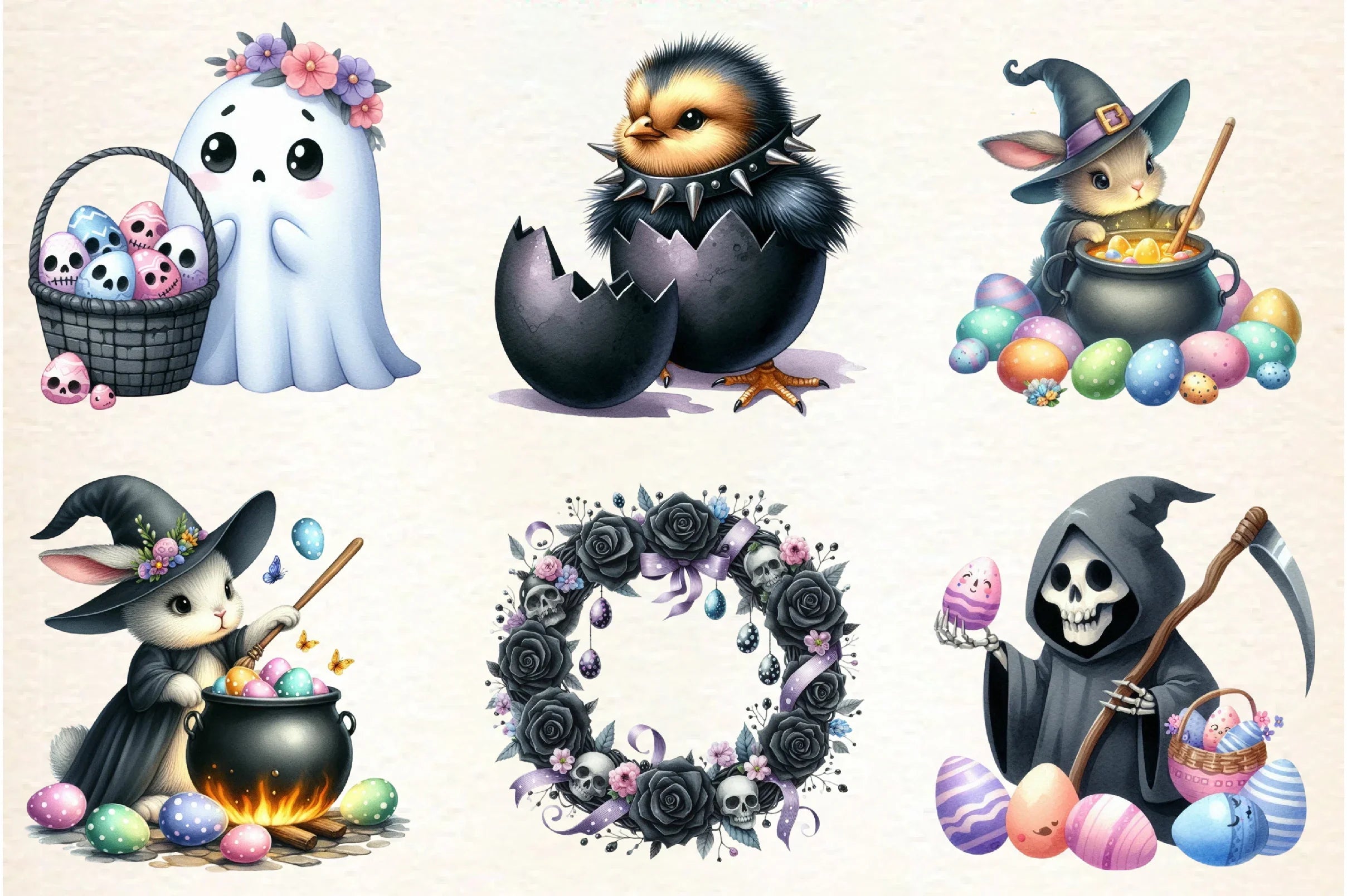 Funny Gothic Easter Clipart Bundle - CraftNest - Digital Crafting and Art