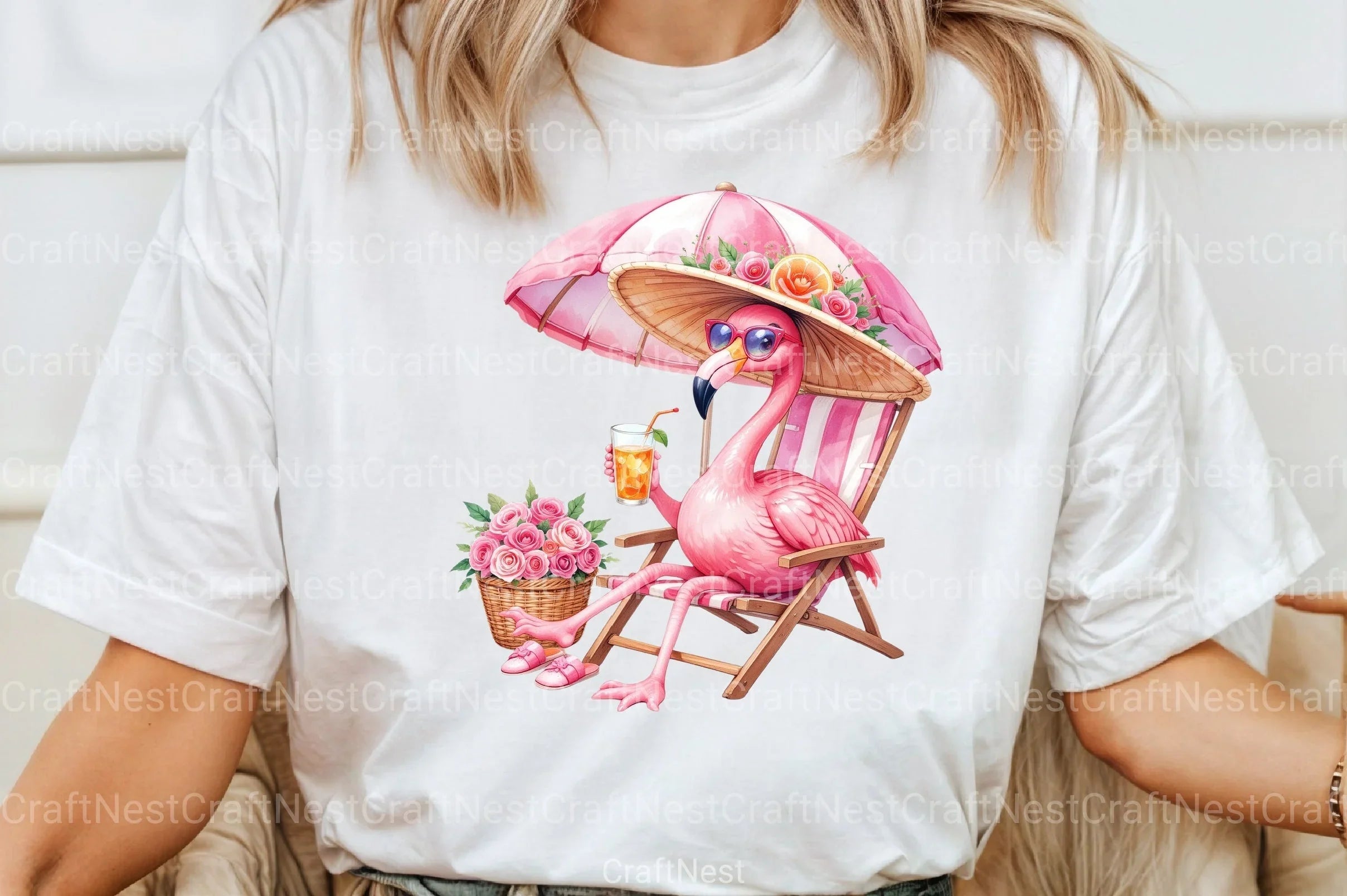 Summer Flamingo Clipart Bundle 2 - CraftNest - Digital Crafting and Art