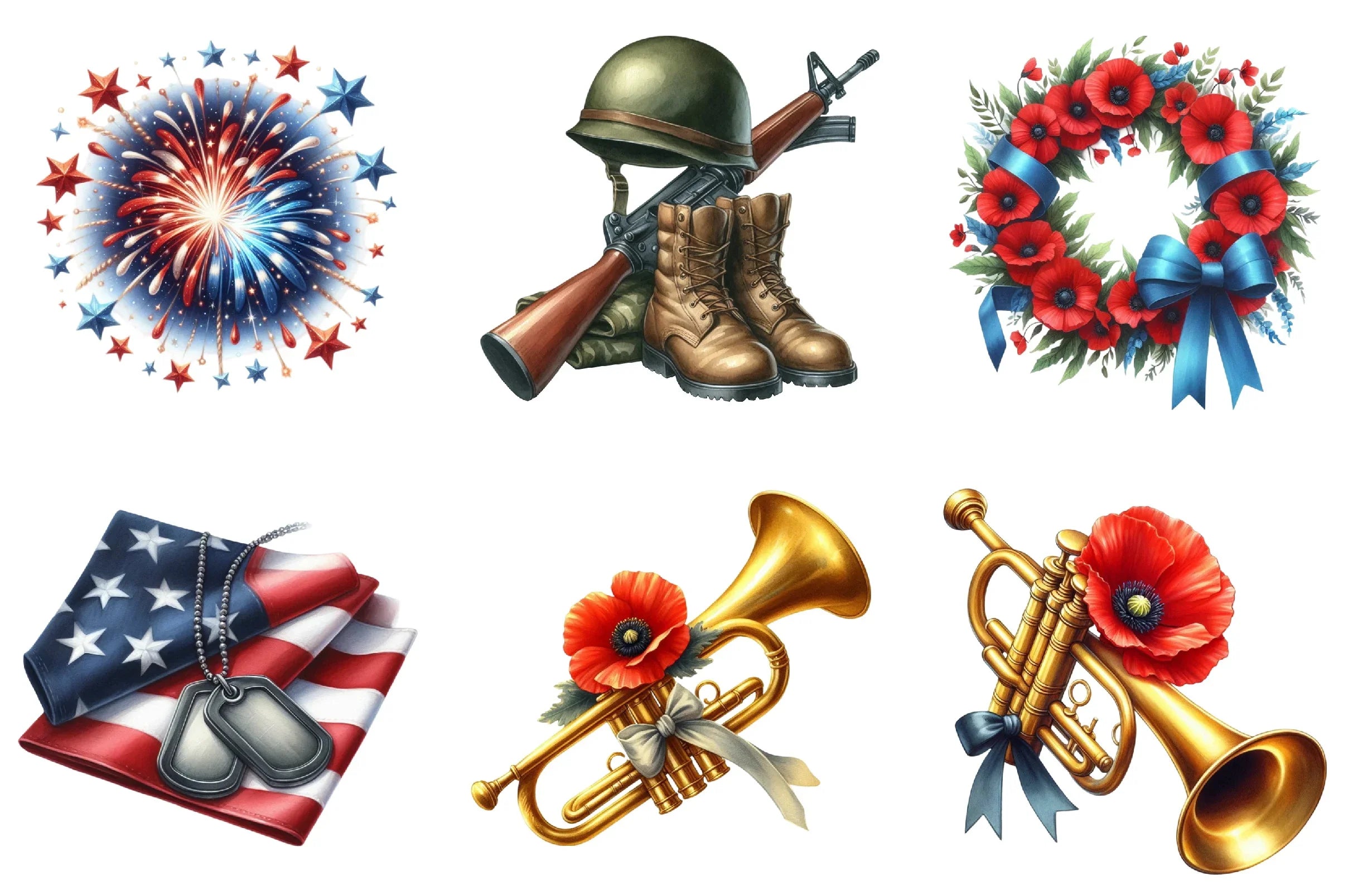 Memorial Day Clipart Bundle - CraftNest - Digital Crafting and Art