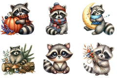 Raccoon Clipart Bundle - CraftNest - Digital Crafting and Art