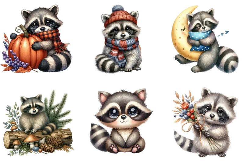 Raccoon Clipart Bundle - CraftNest - Digital Crafting and Art