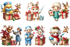 Cute Farm Animal Nurse Clipart Bundle - CraftNest - Digital Crafting and Art