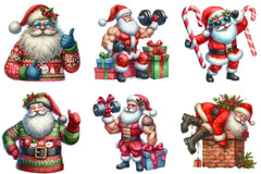 Funny Christmas Santa Clipart Bundle - CraftNest - Digital Crafting and Art