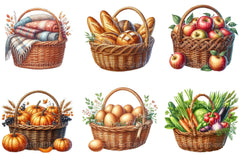 Wicker Baskets Clipart Bundle - CraftNest - Digital Crafting and Art