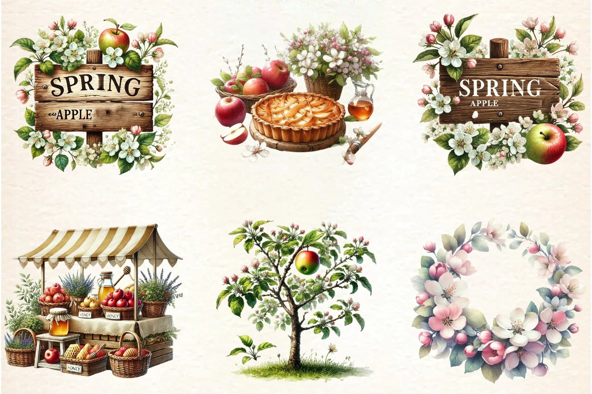 Spring Apple Harvest Clipart Bundle - CraftNest - Digital Crafting and Art