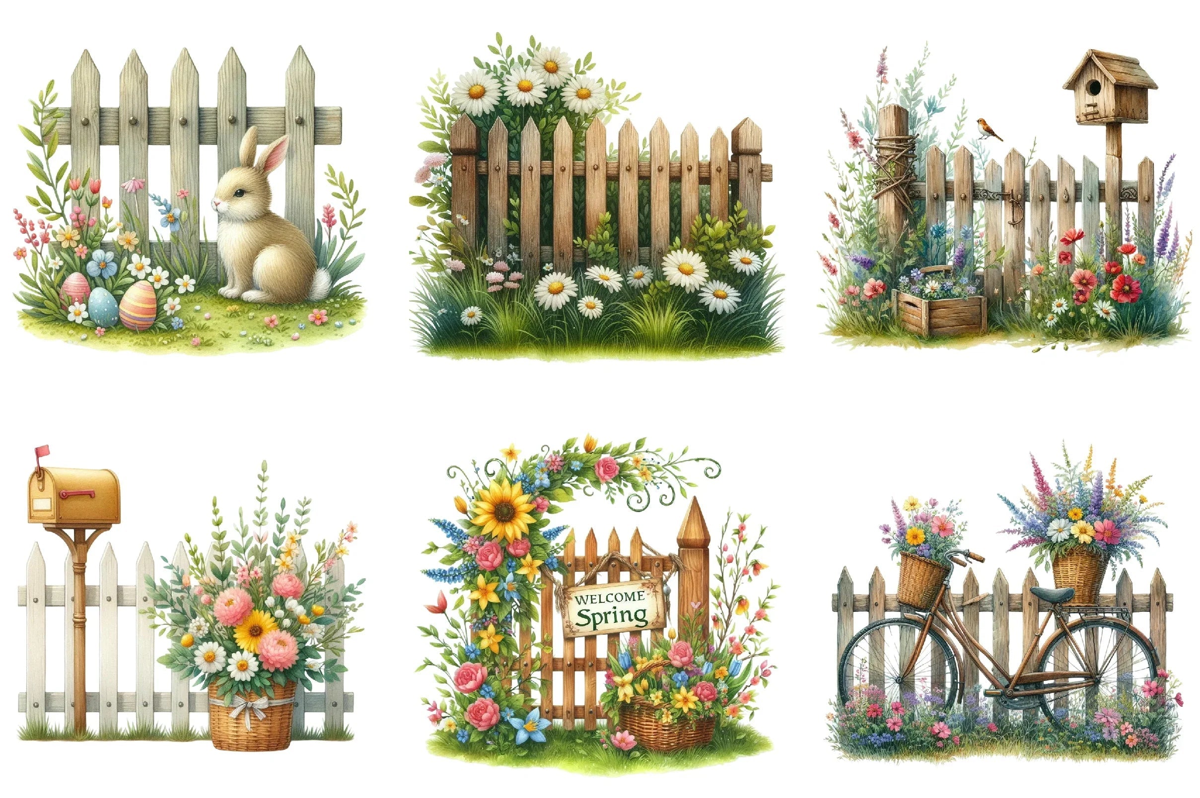 Spring Fences Clipart Bundle - CraftNest - Digital Crafting and Art