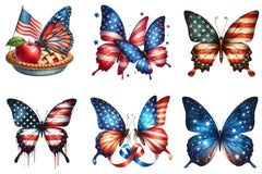 American Flag Butterfly Clipart Bundle - CraftNest - Digital Crafting and Art