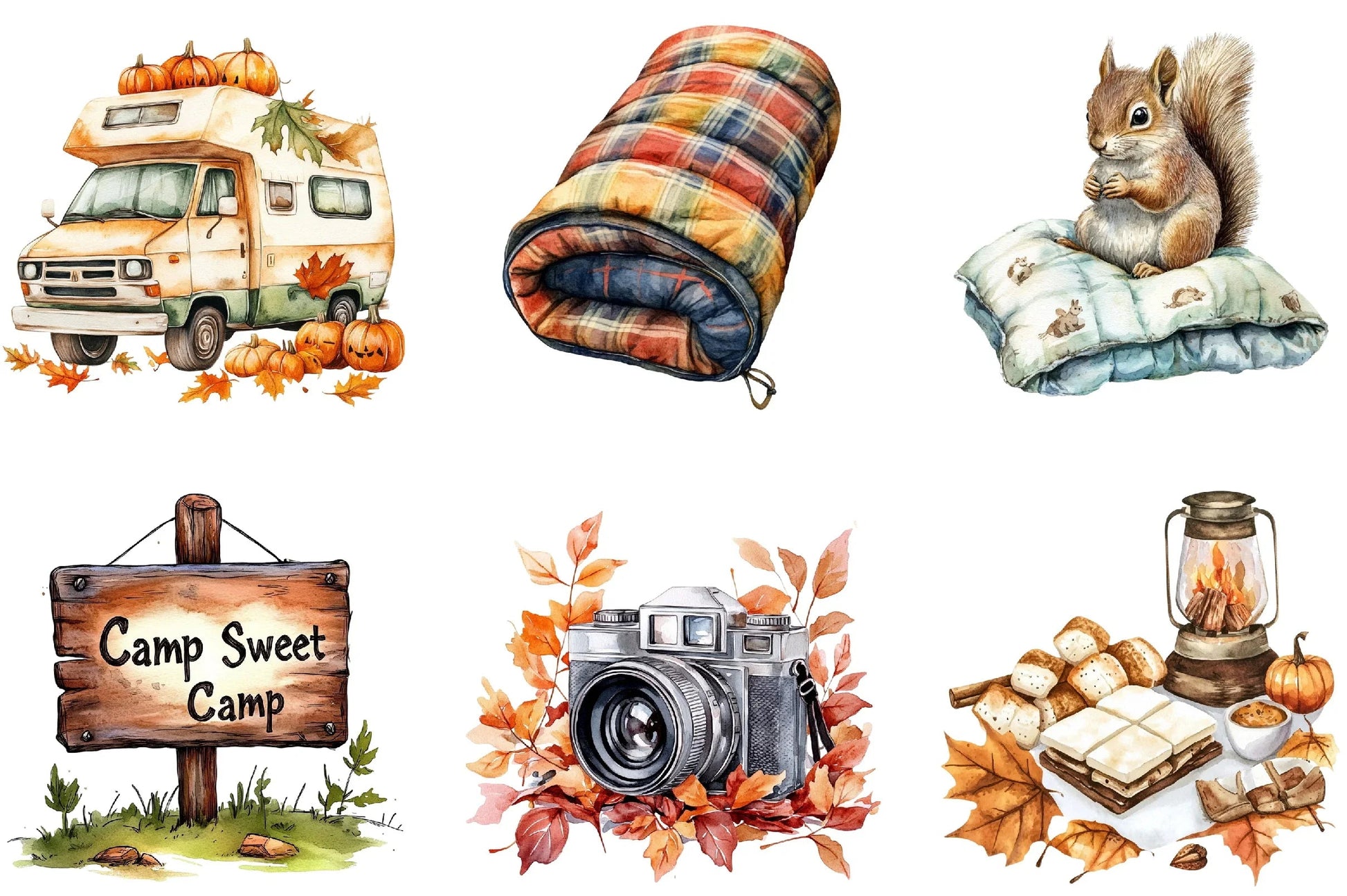 Autumn Camping Trip Clipart Bundle - CraftNest - Digital Crafting and Art