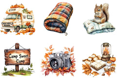 Autumn Camping Trip Clipart Bundle - CraftNest - Digital Crafting and Art