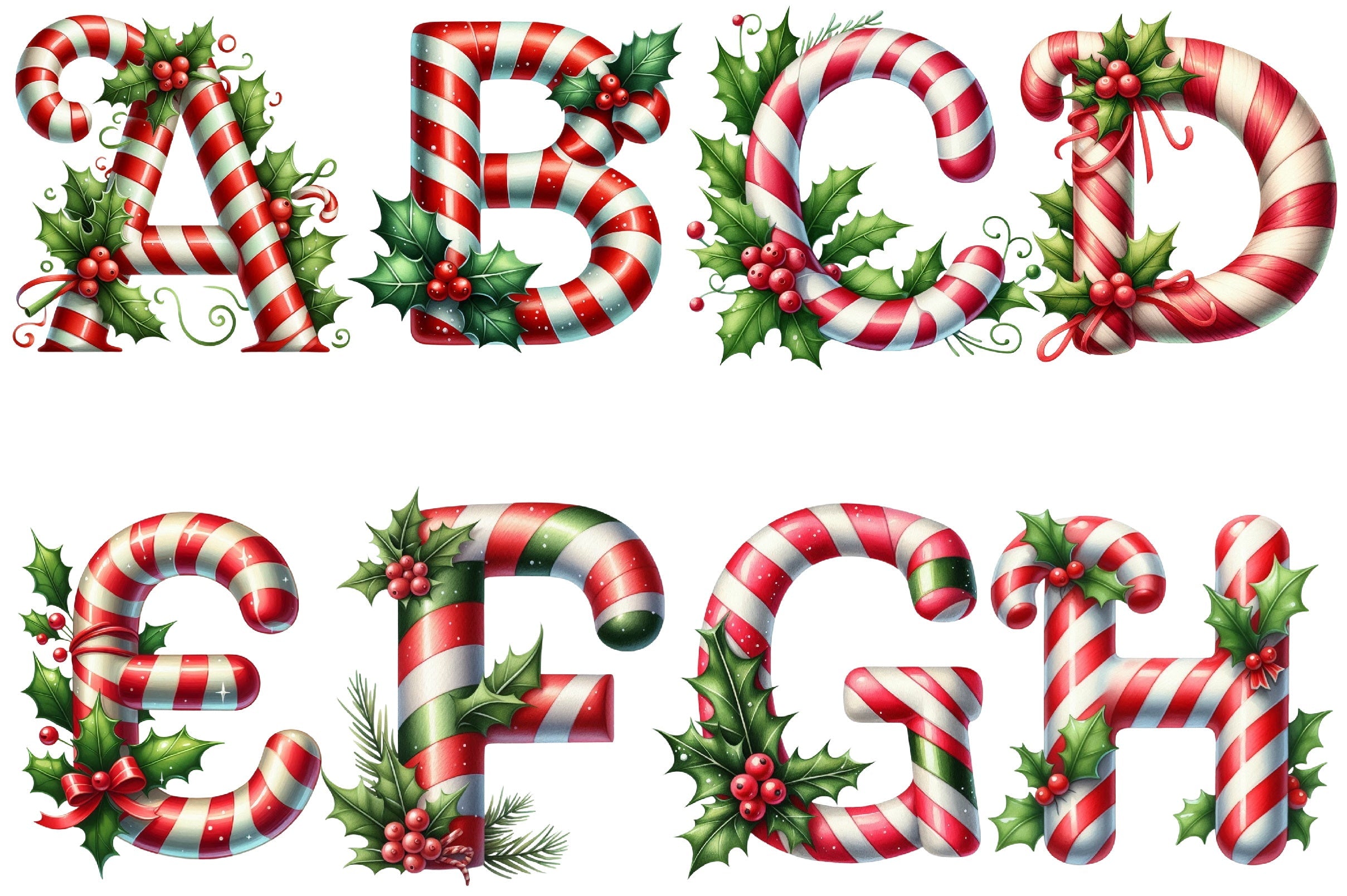 Christmas Alphabet Clipart Bundle
