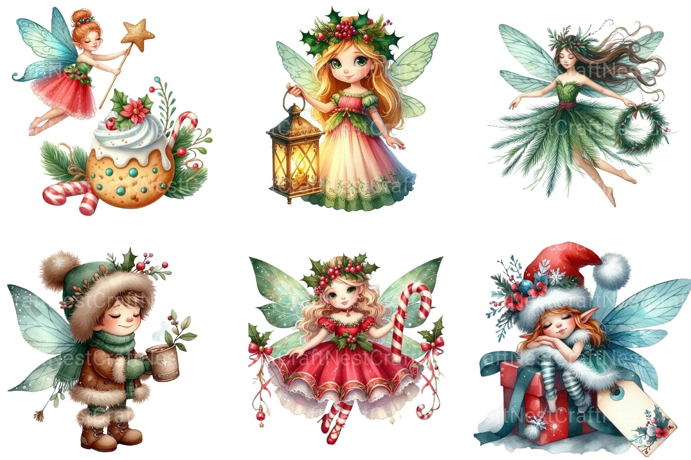 Christmas Fairy Clipart Bundle 1 - CraftNest - Digital Crafting and Art