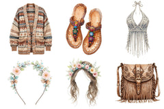 Boho Fashion Clipart Bundle - CraftNest - Digital Crafting and Art