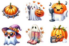 Pumpkin Pop Star Ghost Halloween Clipart Bundle - CraftNest - Digital Crafting and Art