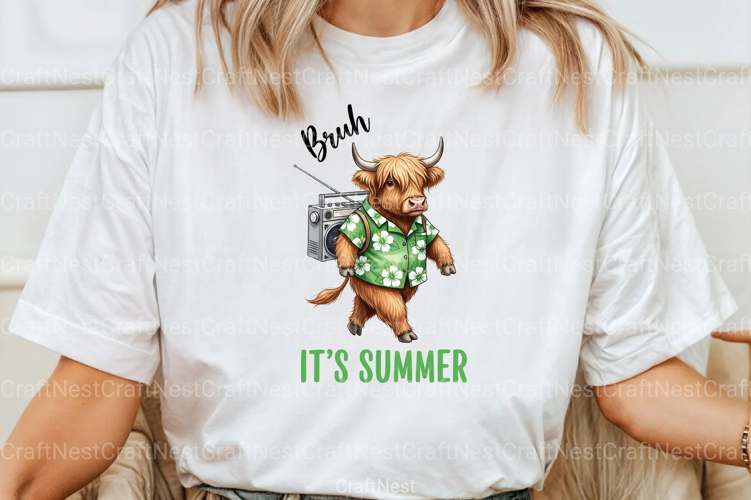 Summer Highland Cow Clipart Bundle 9 - CraftNest - Digital Crafting and Art
