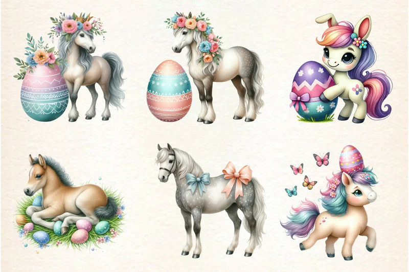 Easter Horse Clipart Bundle - CraftNest - Digital Crafting and Art