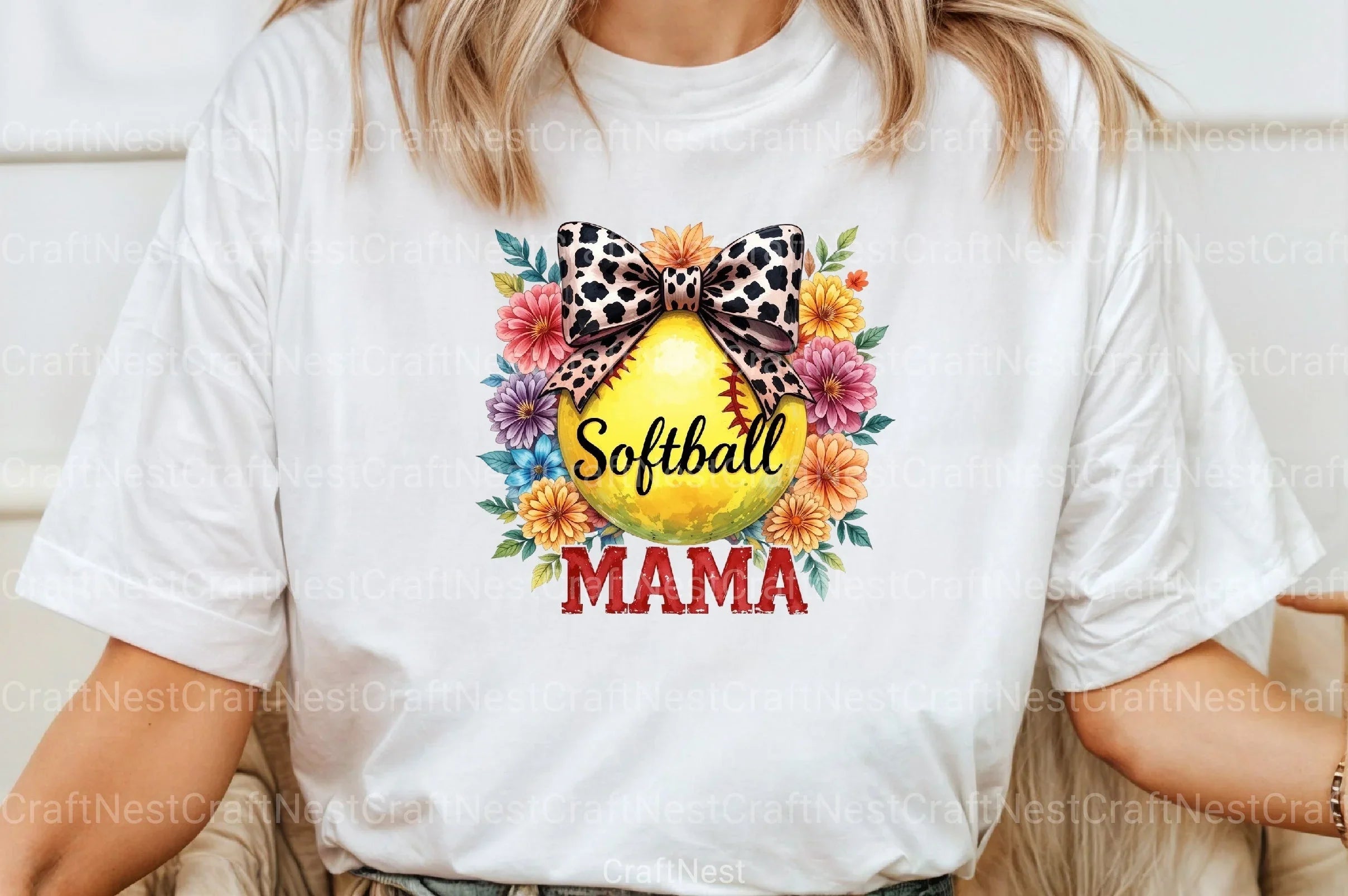 Cute Leopard Bow Softball Sports Mom Clipart Bundle - CraftNest - Digital Crafting and Art