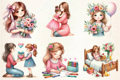 Mother's Day Girl Clipart Bundle - CraftNest - Digital Crafting and Art
