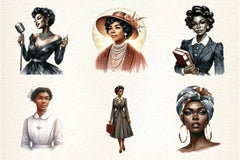 Vintage Black Women's Clipart Bundle - CraftNest - Digital Crafting and Art