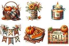 Plaid Autumn Clipart Bundle - CraftNest - Digital Crafting and Art