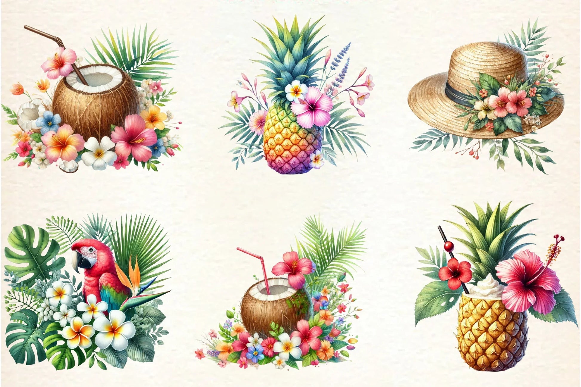 Tropical Spring Clipart Bundle - CraftNest - Digital Crafting and Art