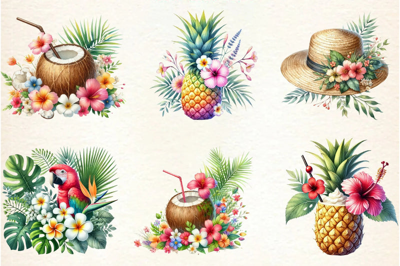 Tropical Spring Clipart Bundle - CraftNest - Digital Crafting and Art