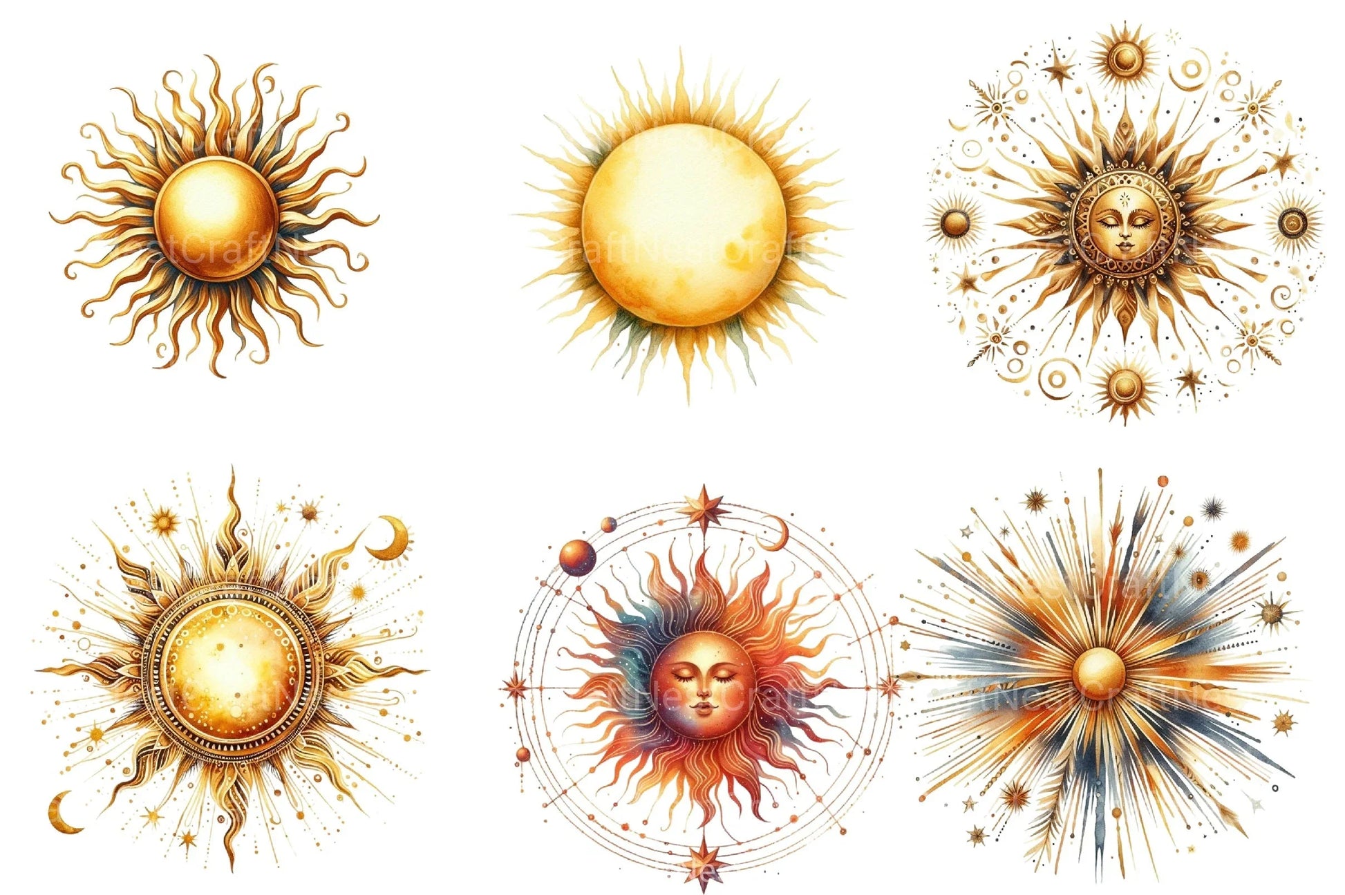 Sun Glow Clipart Bundle - CraftNest - Digital Crafting and Art