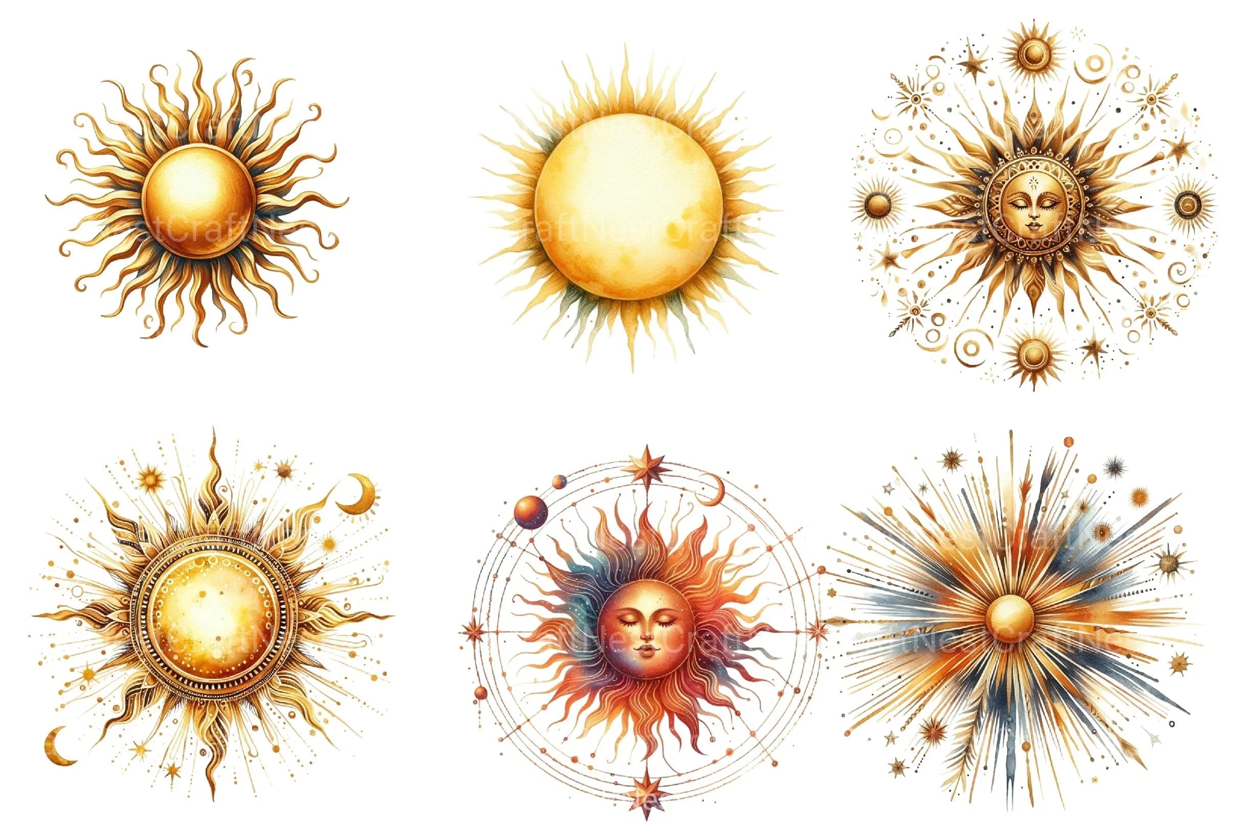 Sun Glow Clipart Bundle - CraftNest - Digital Crafting and Art