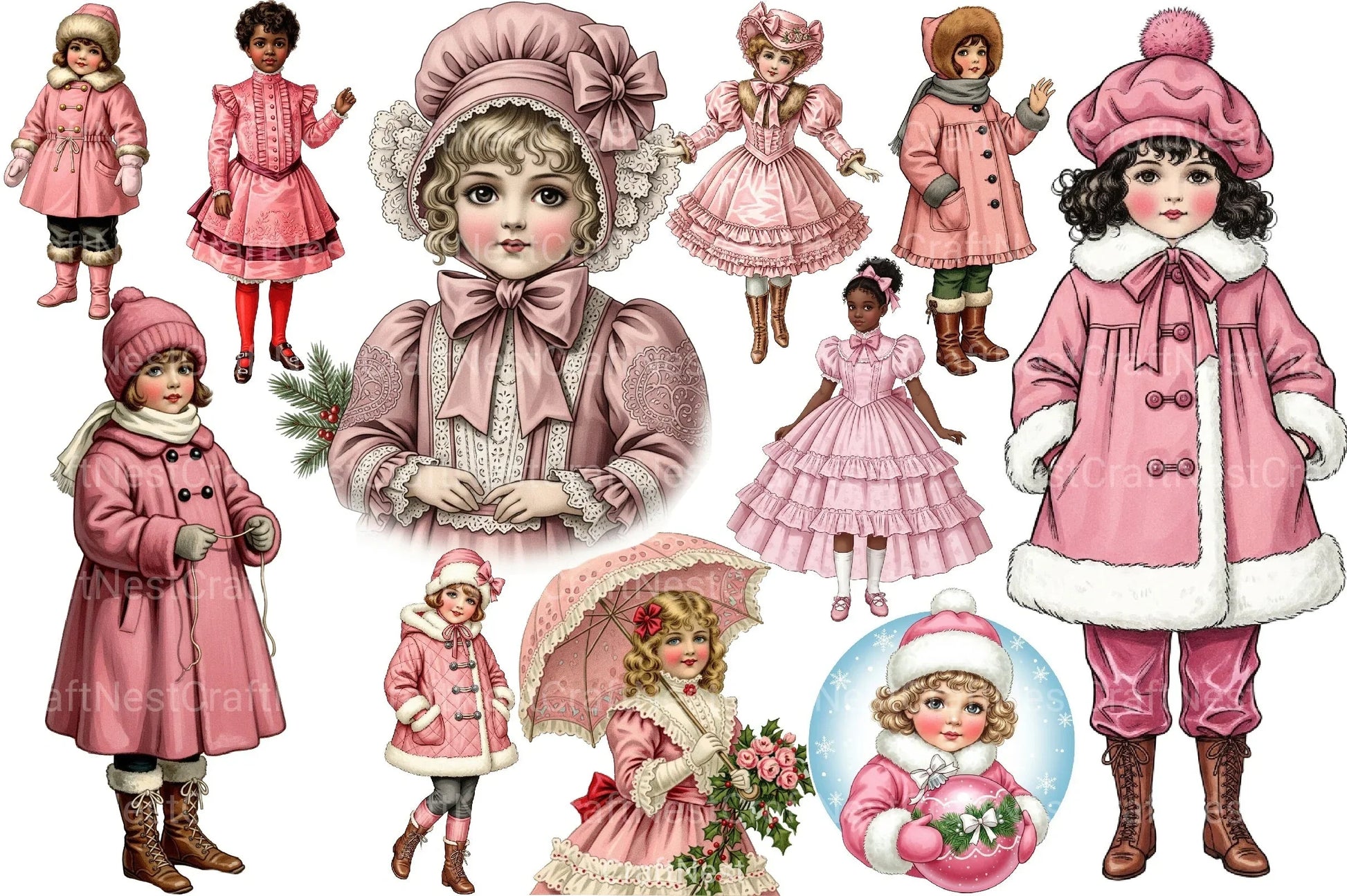 Christmas Pink Clipart Bundle 2 - CraftNest - Digital Crafting and Art