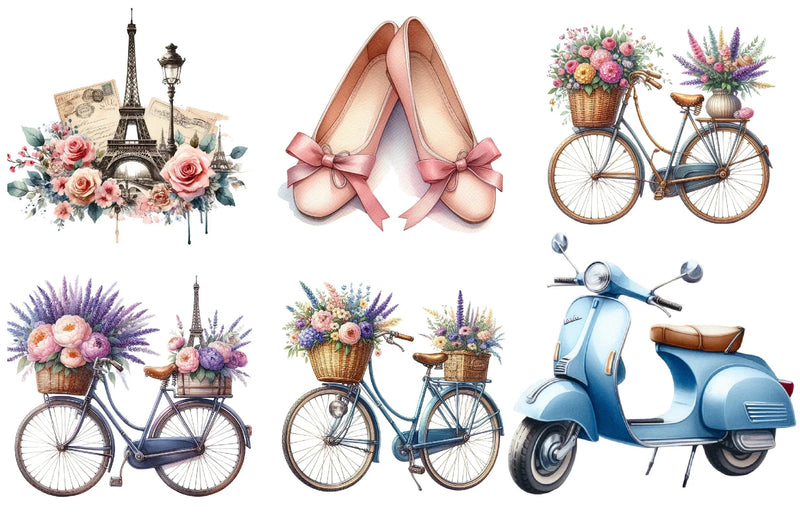 Parisian Summer Clipart Bundle - CraftNest - Digital Crafting and Art