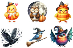 Halloween Birds Clipart Bundle 2 - CraftNest - Digital Crafting and Art